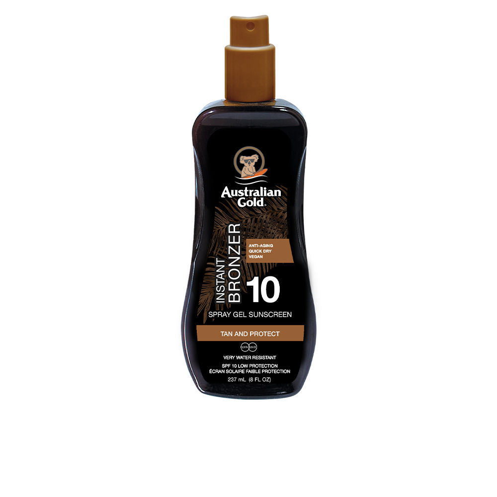 AUSTRALIAN GOLD SUNSCREEN SPF10 spray gel with instant bronzer 237 ml