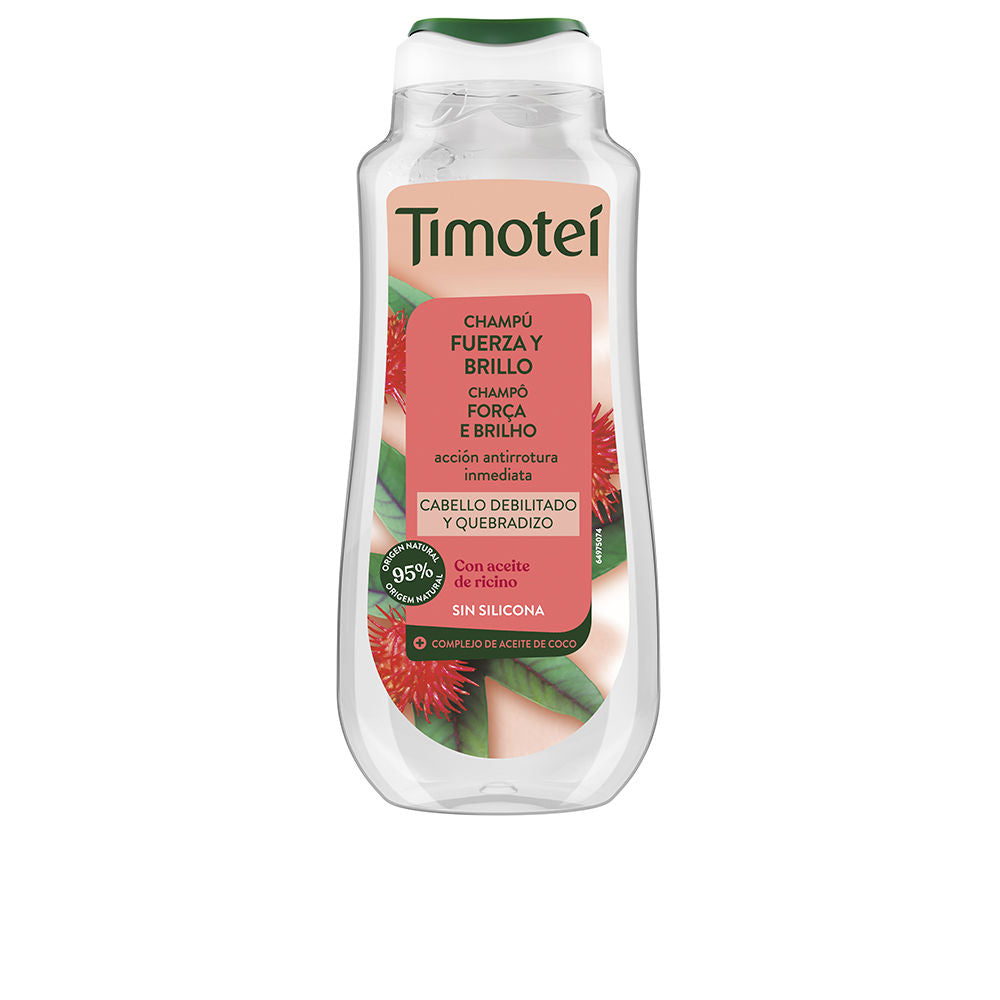 TIMOTEI Strength and Shine Shampoo with Castor and Coconut Oil for Weak and Brittle Hair 300 ml