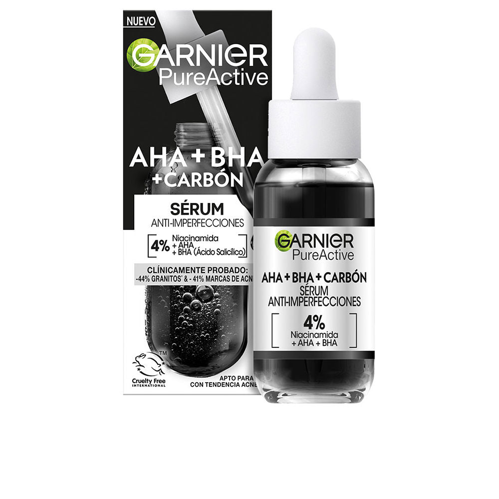 GARNIER PURE ACTIVE AHA + BHA + CARBÓN sérum anti-imperfecciones 30 ml