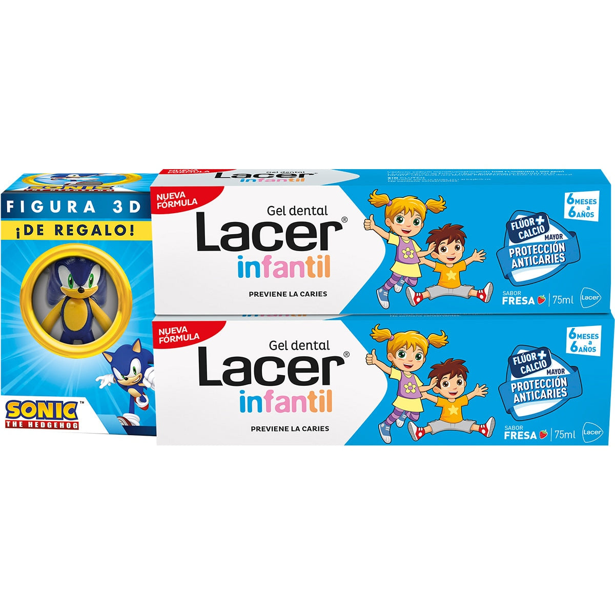 LACER ENFANTS gel dentifrice fraise duo + cadeau 2 x 75 ml 2 u