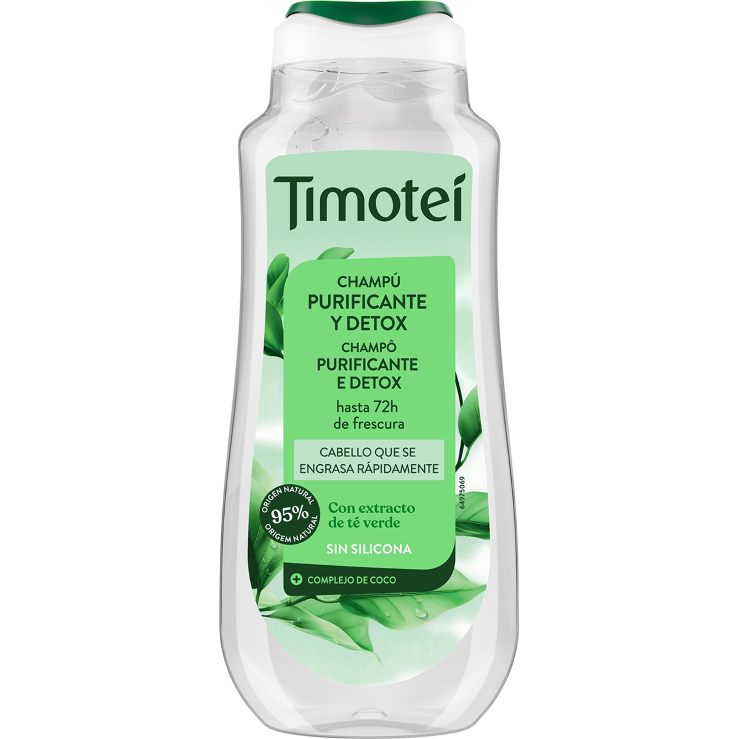 Shampoo purificante e detossinante TIMOTEI con estratto di tè verde per capelli grassi 300 ml