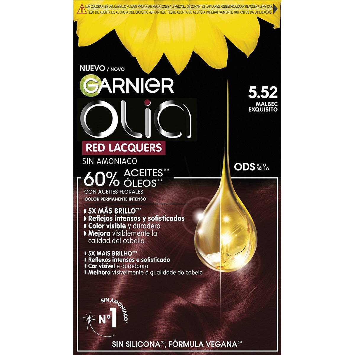 GARNIER OLIA coloration permanente sans ammoniaque #5.52-malbec exquisito 1 ud