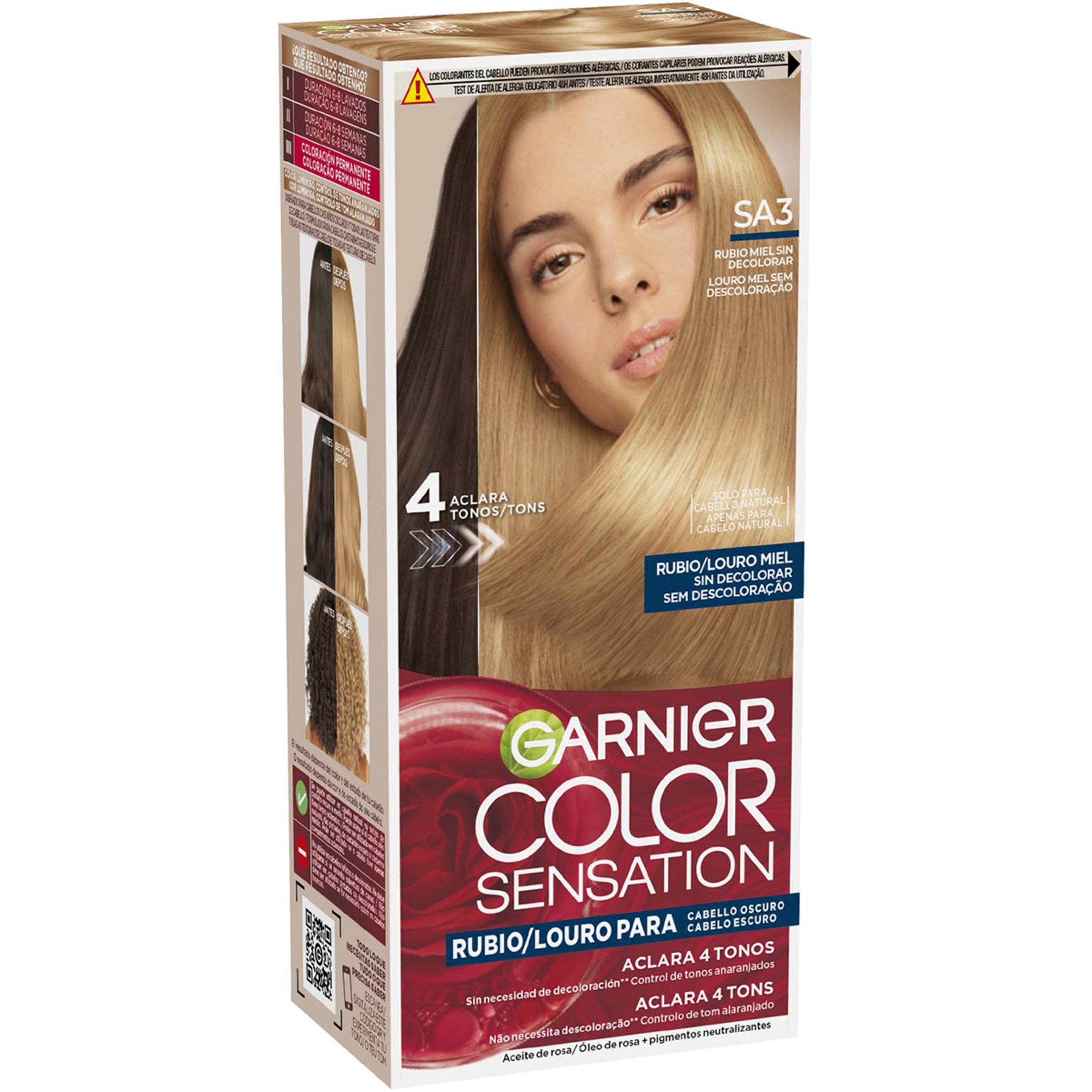 GARNIER COLOR SENSATION teinture blond lumineux sans décoloration pour cheveux foncés #Louro Miel 5 u
