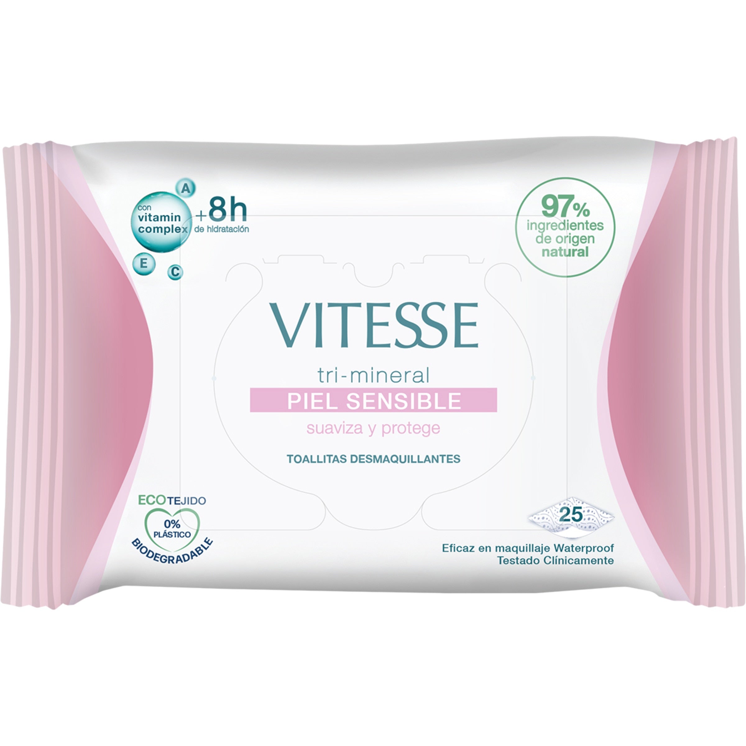 VITESSE TRI-MINERAL SALVIETTE STRUCCANTI PELLI SENSIBILI 25 unità