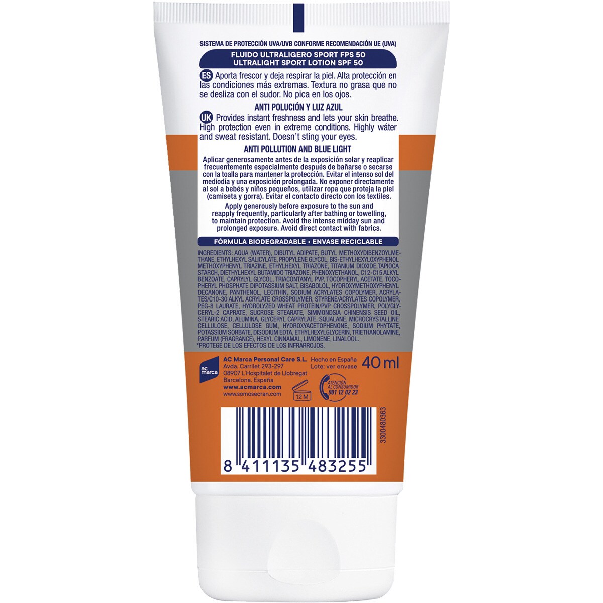 ECRAN SUNNIQUE SPORT protezione solare in spray SPF50 250 ml