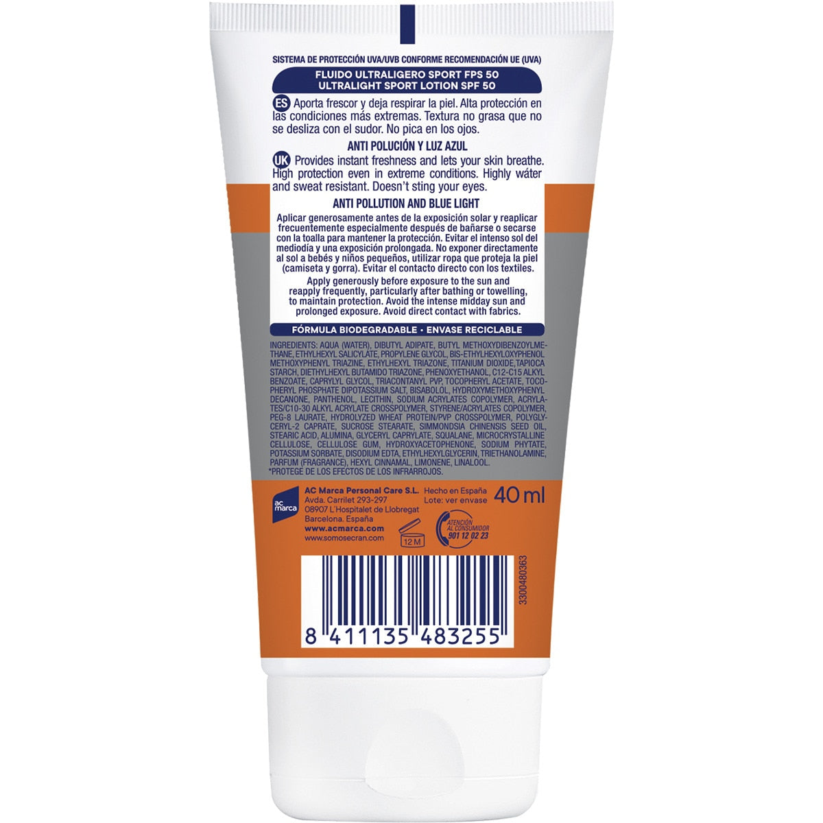 ECRAN SUNNIQUE SPORT protezione solare in spray SPF50 250 ml