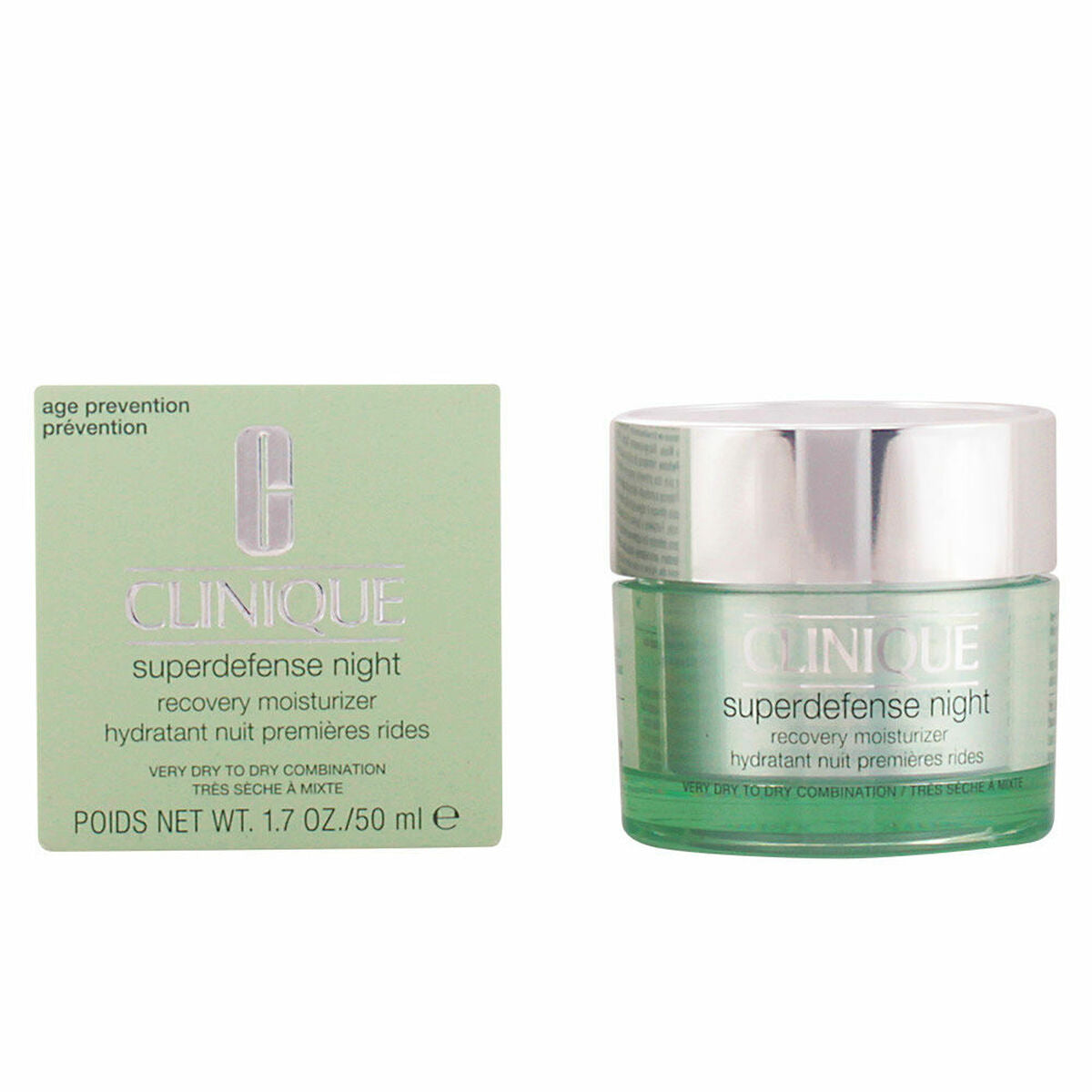 CLINIQUE SUPERDEFENSE NIGHT trattamento idratante recupero I/II 50 ml