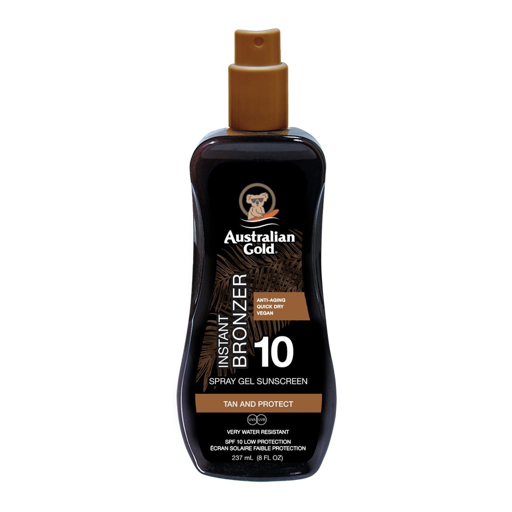 Crème solaire en spray gel AUSTRALIAN GOLD FPS10 avec activateur de bronzage instantané 237 ml