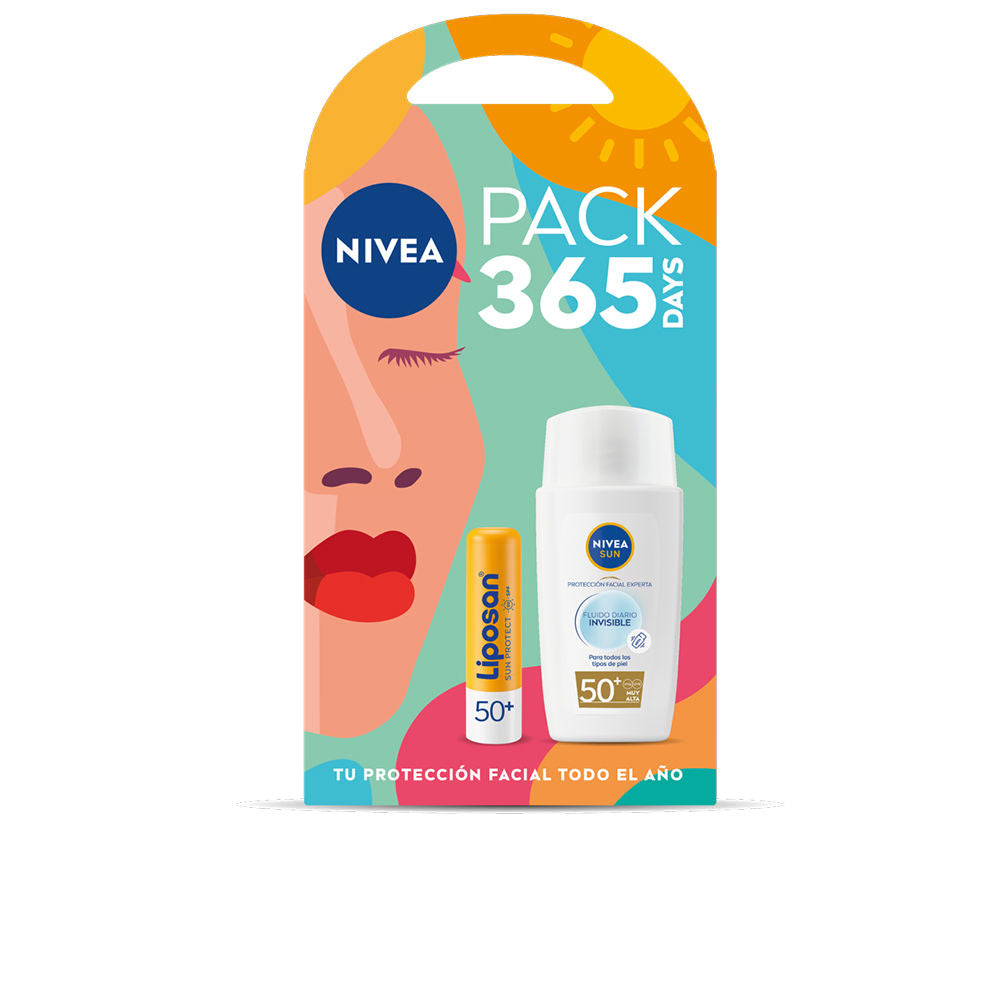 NIVEA SUN INVISIBLE DAILY FLUID SPF50 + LIPOSAN SPF50 PACK 2 pcs