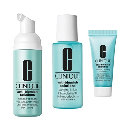 CLINIQUE ANTI-BLEMISH SOLUTIONS 3-STEP SKIN CARE SYSTEM CASE 3 pcs