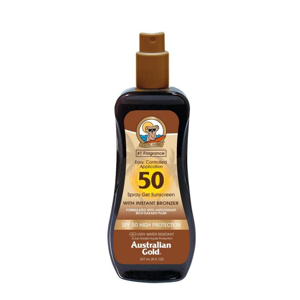 AUSTRALIAN GOLD PROTEZIONE SOLARE SPF50 spray gel con abbronzante istantaneo 237 ml