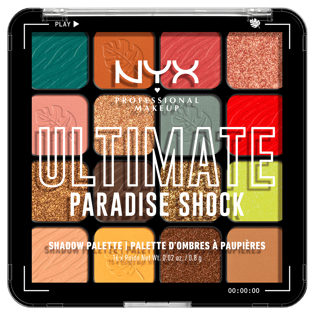 NYX PROFESSIONAL MAKE UP ULTIMATE PARADISE SHOCK eyeshadow palette 16 x 0.8 gr