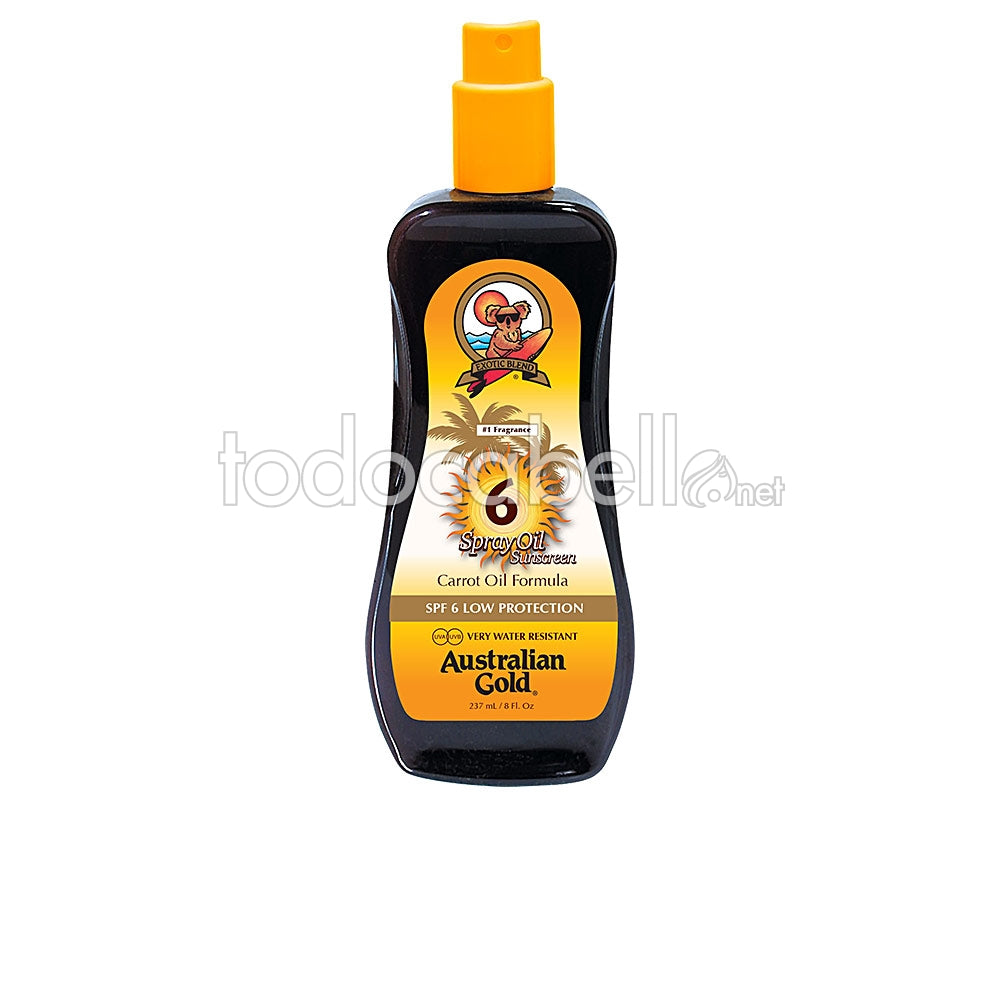 AUSTRALIAN GOLD ÉCRAN SOLAIRE FPS 6 spray formule à l'huile de carotte 237 ml