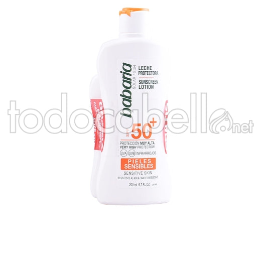 Lait BABARIA SOLAIRE PEAU SENSIBLE SPF50+ set
