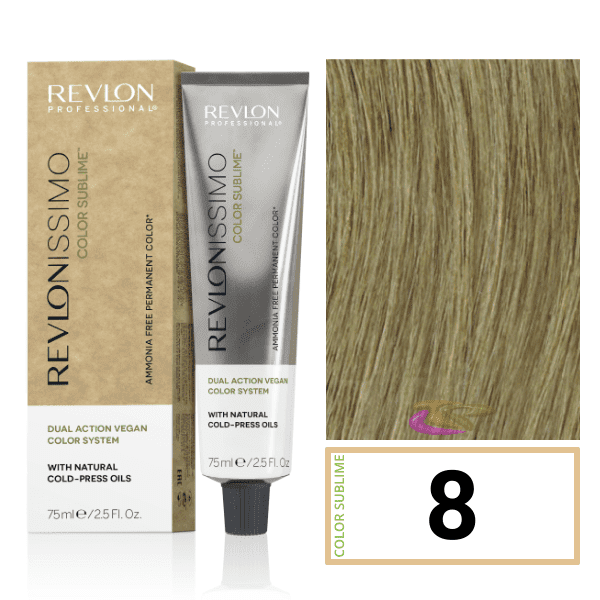REVLONISSIMO COLOR SUBLIME ammonia free permanent color #8-rubio claro 75 ml