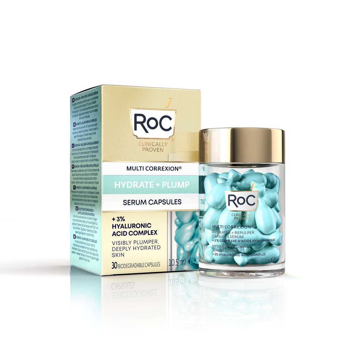 ROC HYDRATE + PLUMP capsule siero con acido ialuronico 30 pz