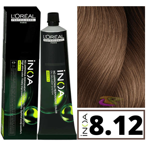 L'ORÉAL PROFESSIONNEL PARIS INOA no ammonia permanent color #8.12 60 gr