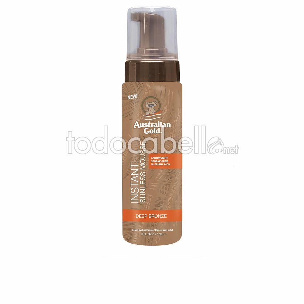 AUSTRALIAN GOLD SUNLESS INSTANT mousse abbronzante istantanea colore bronzo intenso 177 ml