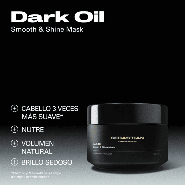 SEBASTIAN PROFESSIONALS DARK OIL Masque capillaire nourrissant professionnel léger pour des cheveux soyeux et brillants 145 ml
