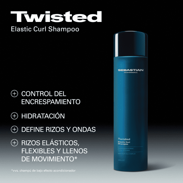 SEBASTIAN PROFESSIONALS TWISTED Shampoing Professionnel Hydratant pour Cheveux Bouclés et Ondulés 250ml