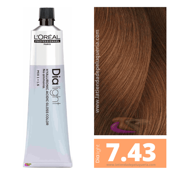 L'ORÉAL PROFESSIONNEL PARIS DIA LIGHT gel-crema acida senza ammoniaca #7.43 60 ml