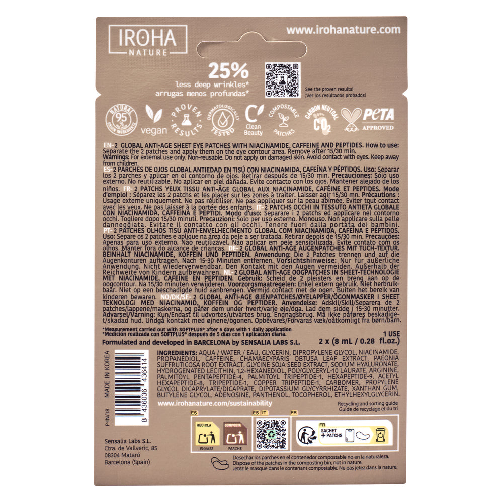 IROHA GLOBAL EYE CARE niacinamide, caffeina e peptidi 2 u