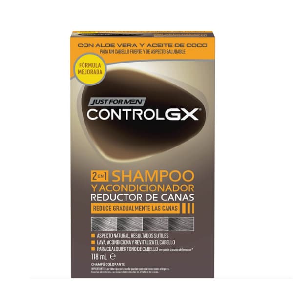 SHAMPOO RIDUCI-CAPELLI GRIGI CON BALSAMO JUST FOR MEN CONTROL GX 118 ml