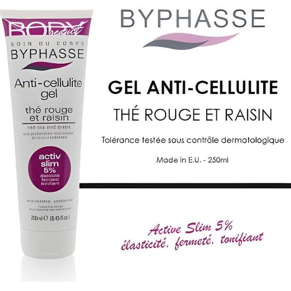 BYPHASSE BODY SEDUCT Gel anti-cellulite au thé rouge et au raisin 250 ml