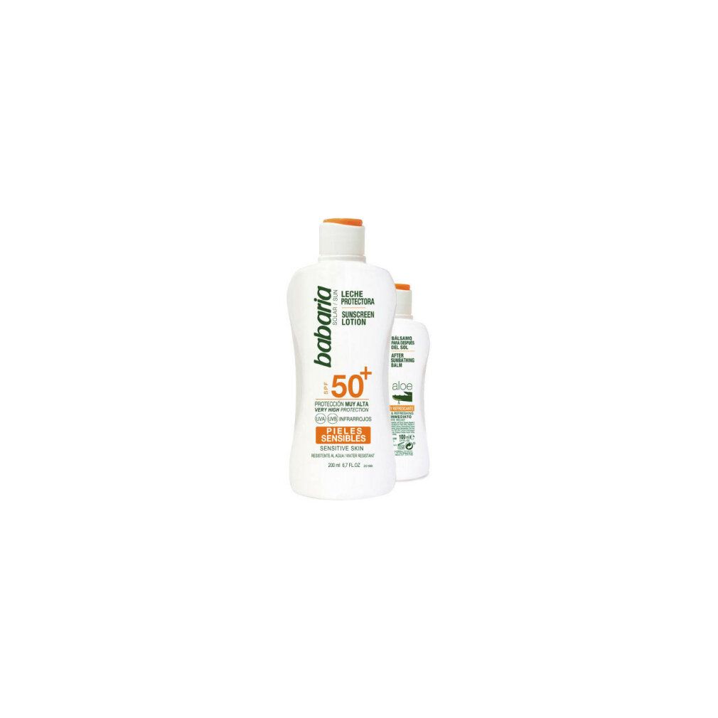 Lait BABARIA SOLAIRE PEAU SENSIBLE SPF50+ set