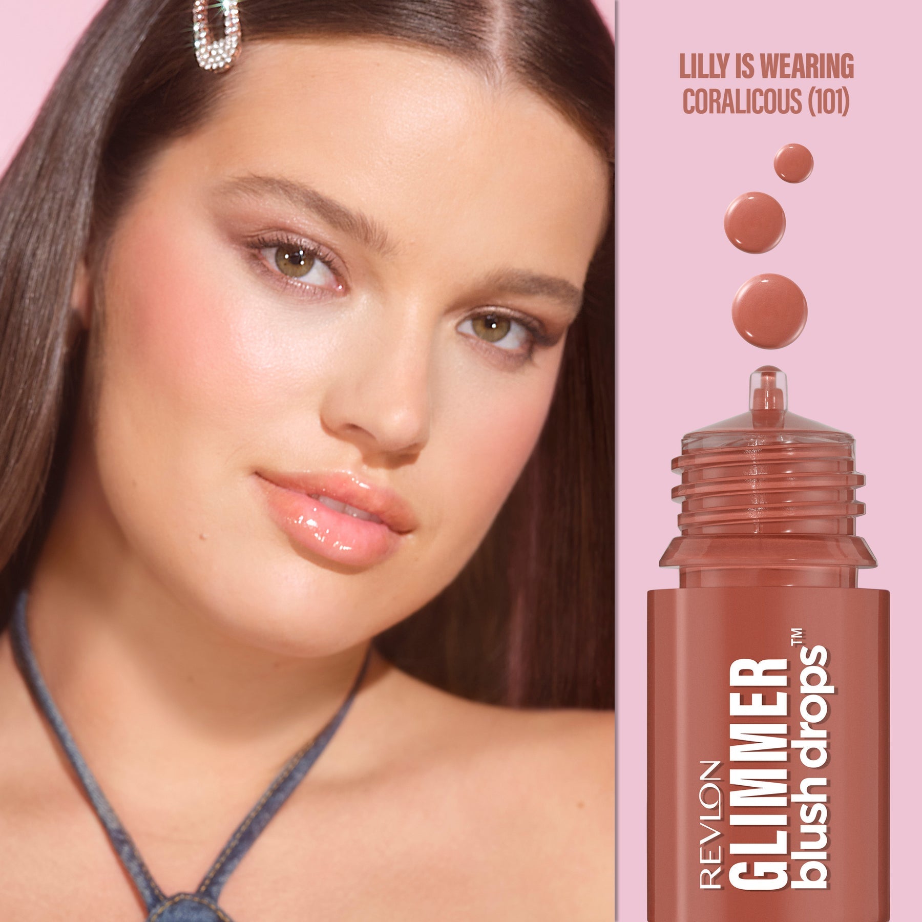 REVLON MASS MARKET SUPER LUSTROUS GLIMMER blush drops #101-Coralicious 9,4 ml