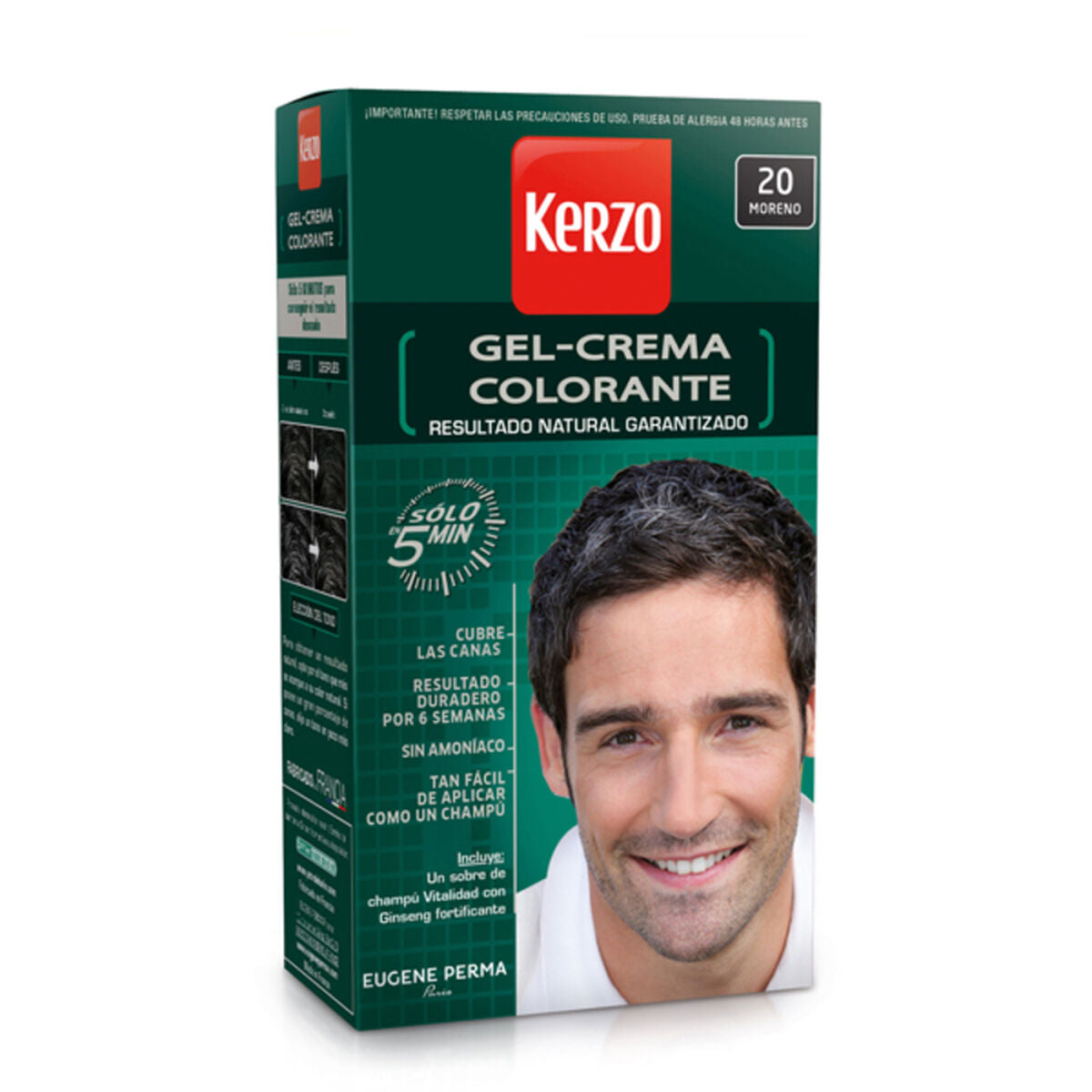 KERZO TINTE PARA HOMBRE gel-crema #20 moreno 100 gr