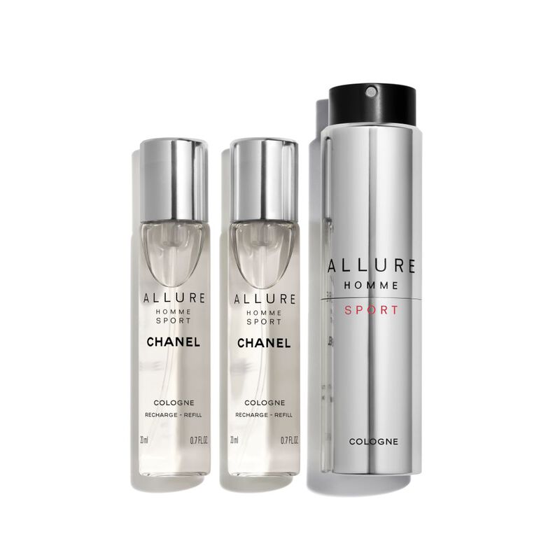 CHANEL ALLURE HOMME SPORT COLOGNE travel spray and two refills 3 x 20 ml