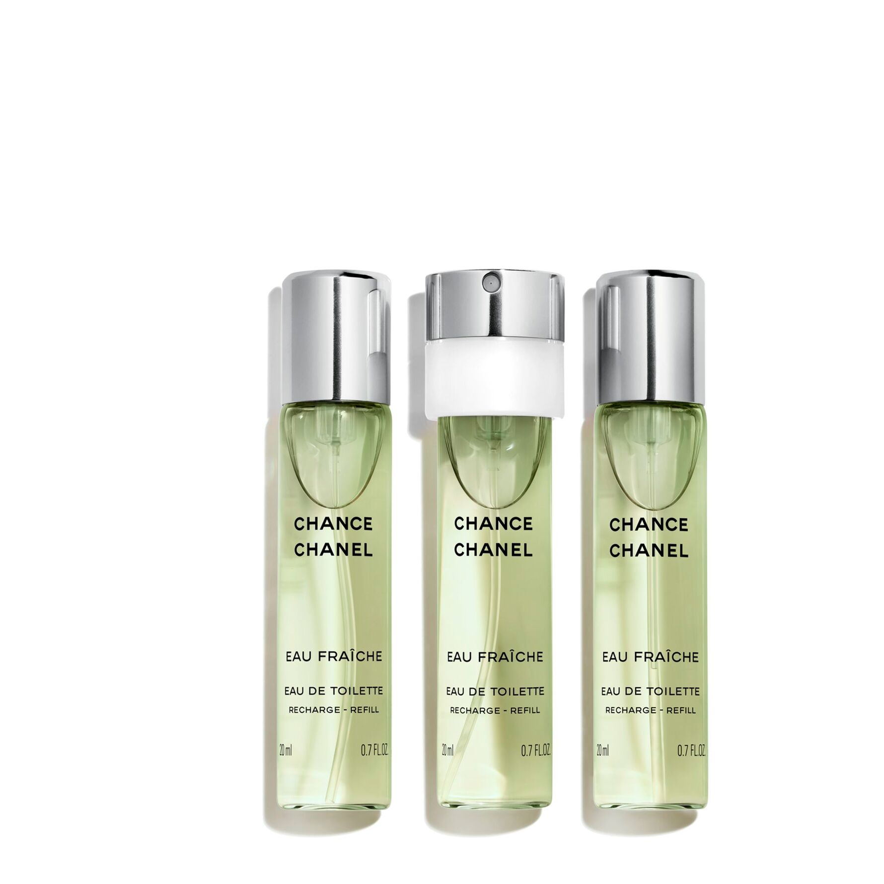 CHANEL CHANCE EAU FRAÎCHE eau de toilette twist & spray 3 recharges 3 x 20 ml