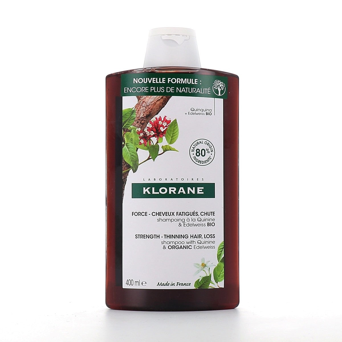 KLORANE CHININA E STELLA ALPINA BIO shampoo anticaduta 400 ml