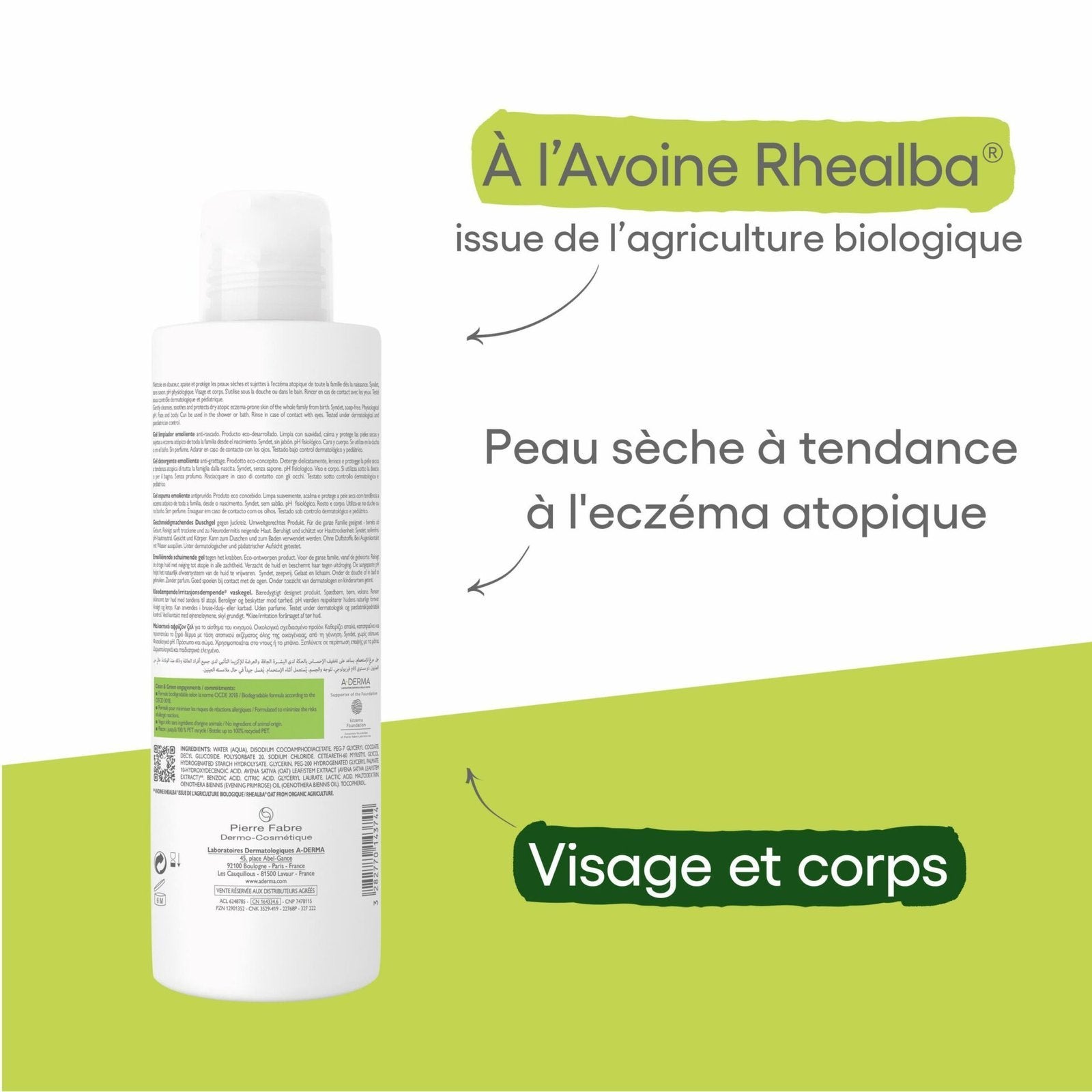 A-DERMA EXOMEGA CONTROL emollient foaming gel 500 ml