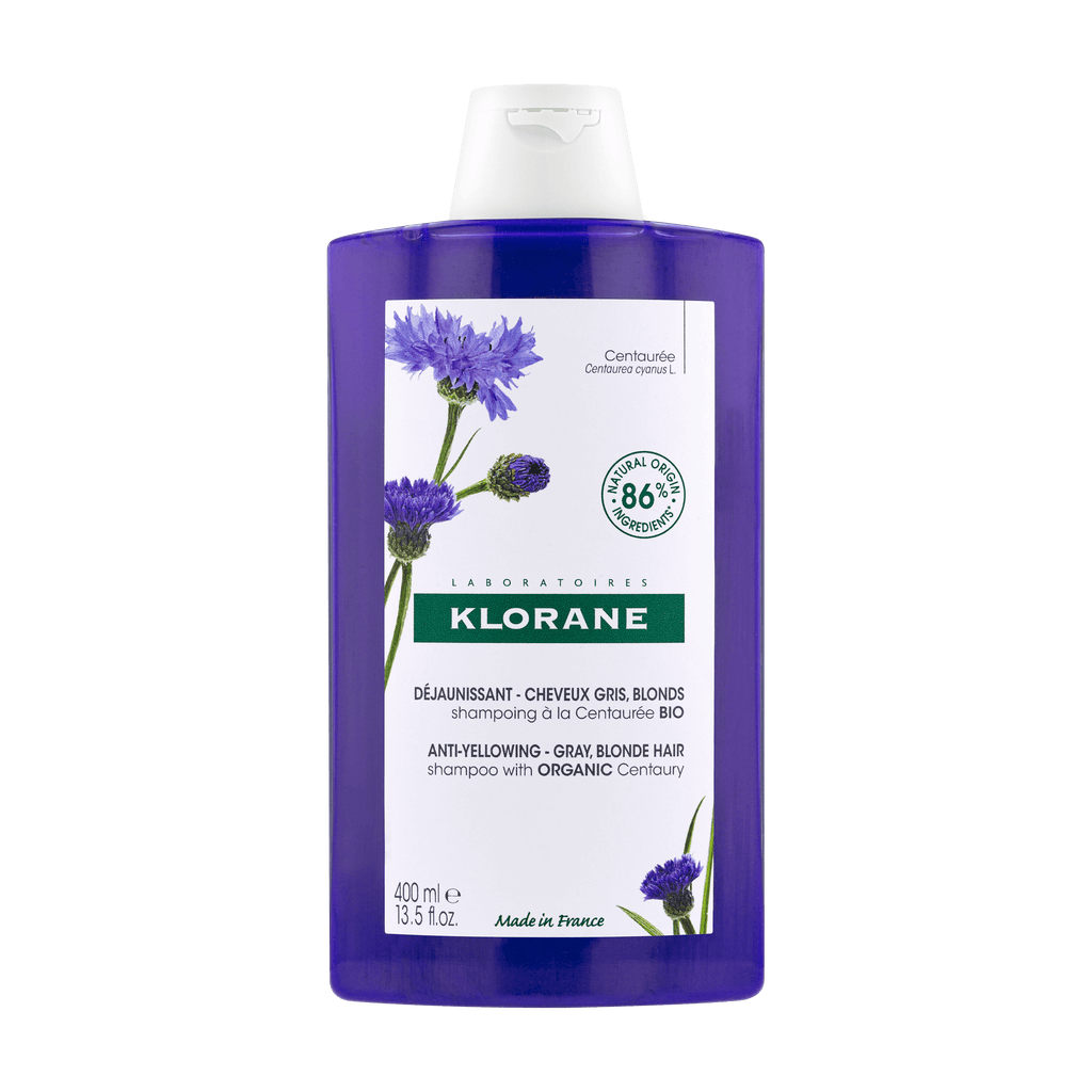 KLORANE ALLA CENTAUREA BIO shampoo anti-ingiallimento per capelli grigi e biondi 400 ml