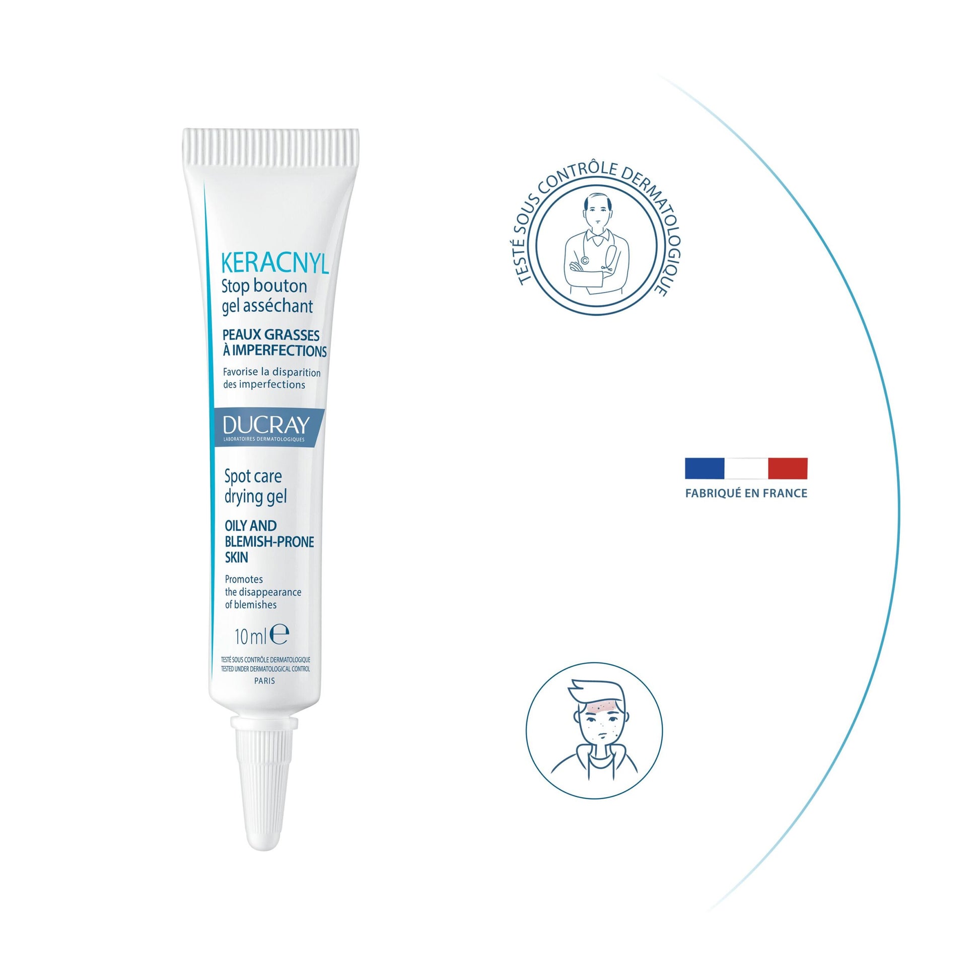 DUCRAY KERACNYL drying gel stop pimples 10 ml