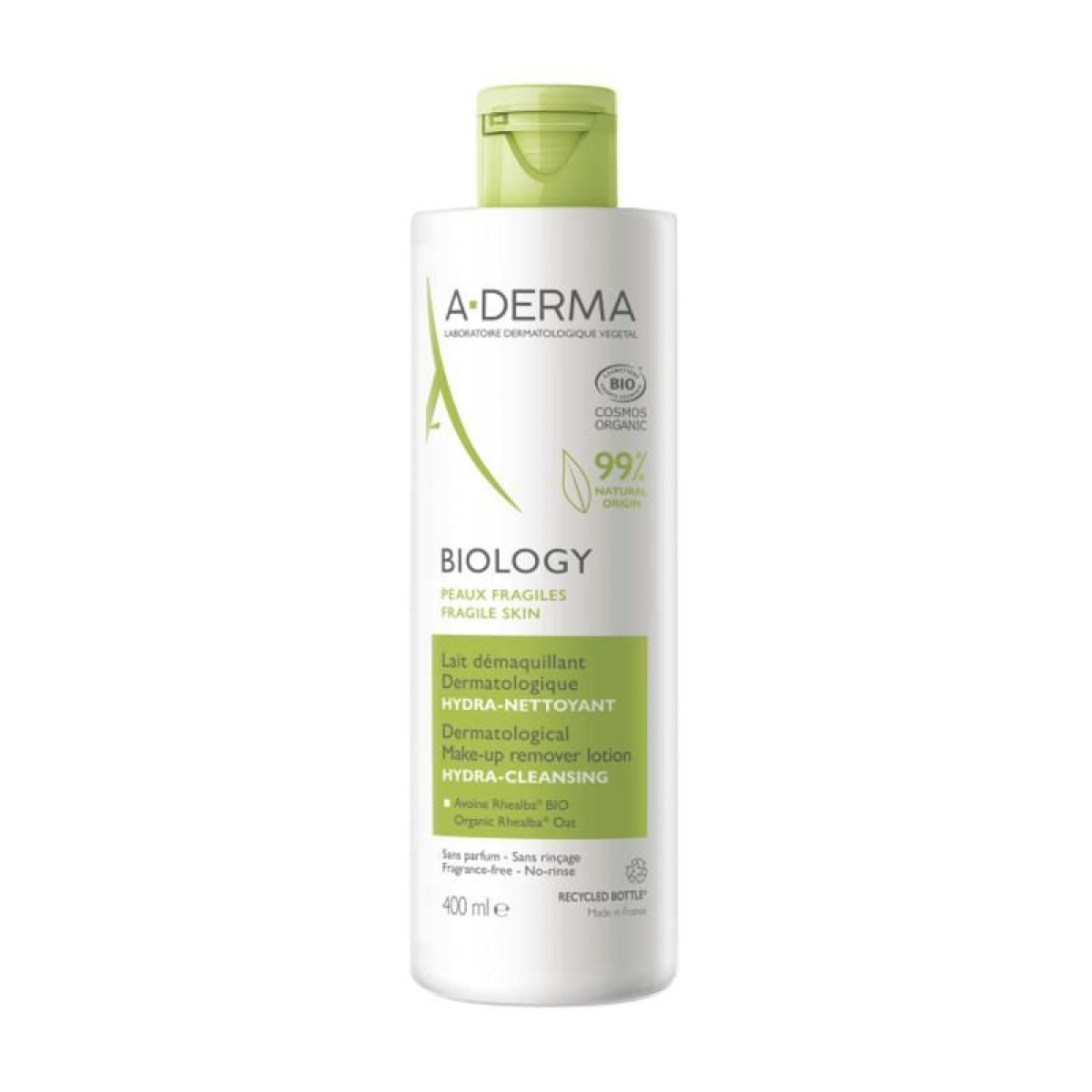 A-DERMA BIOLOGY leche desmaquillante dermatológica 400 ml