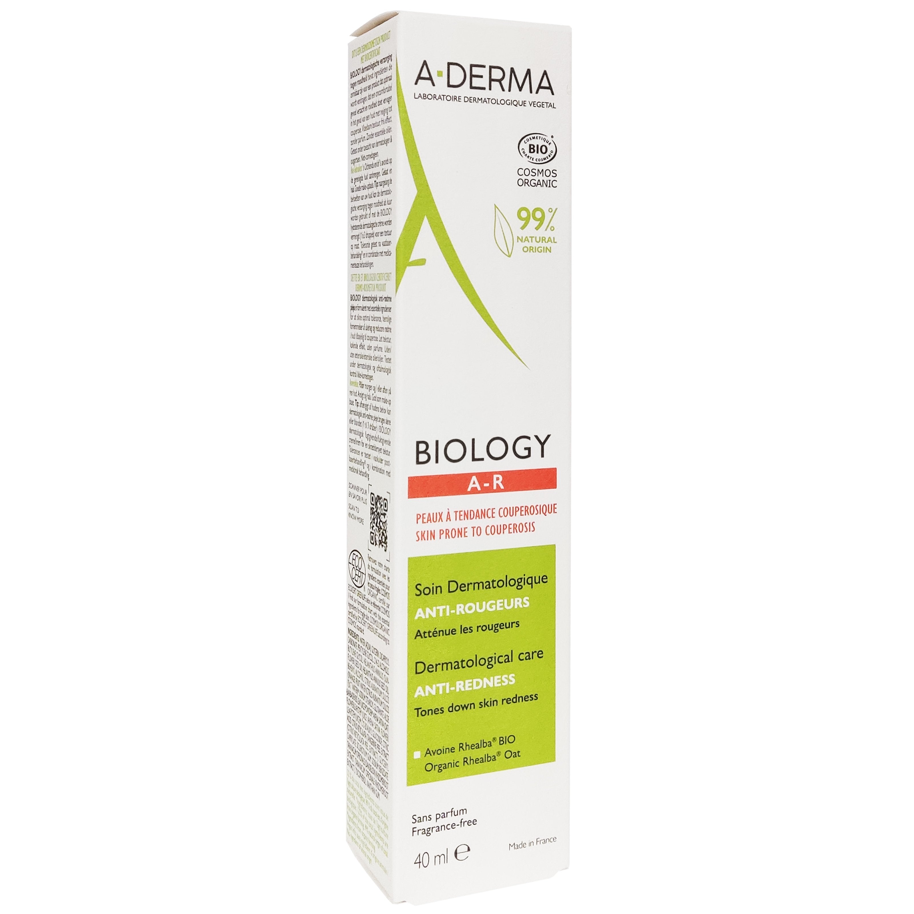 A-DERMA BIOLOGY cuidado dermatológico anti-rojeces 40 ml