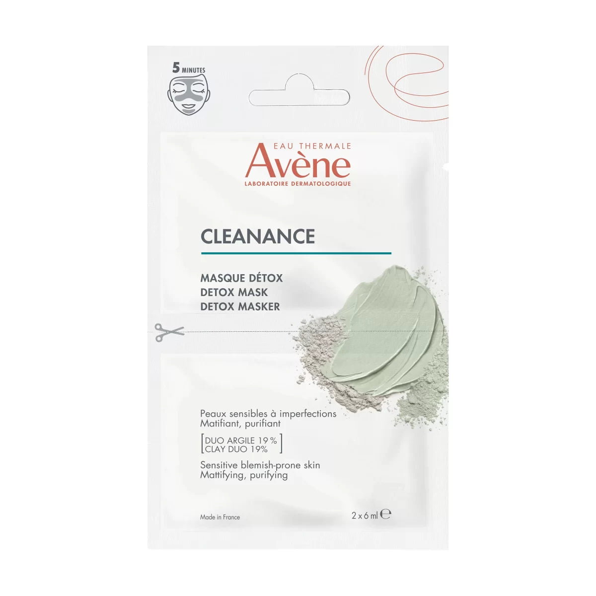 AVÈNE CLEANANCE masque détox 2 x 6 ml