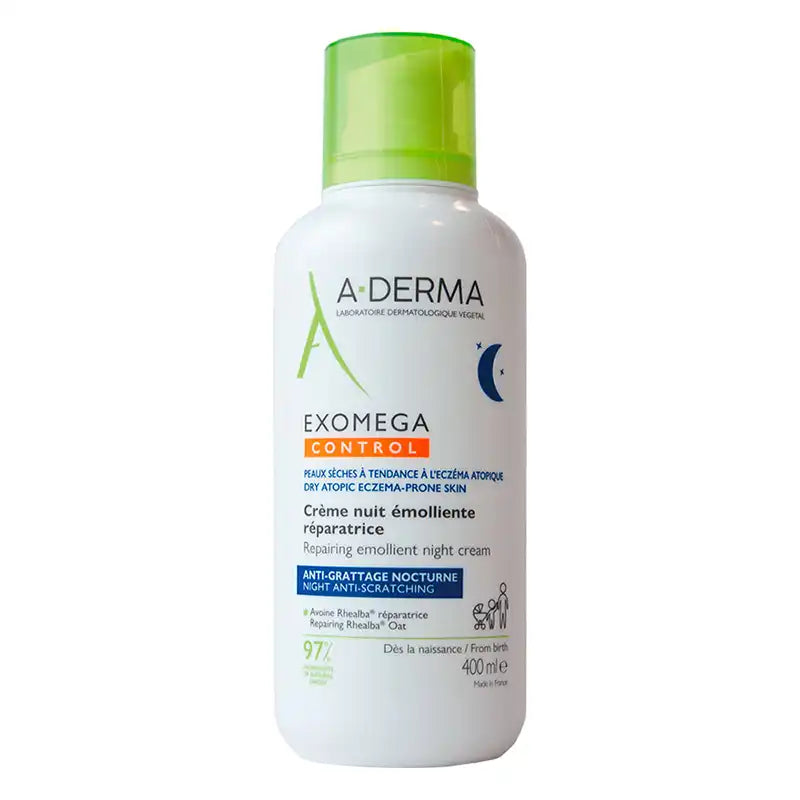 A-DERMA EXOMEGA CONTROL crema de noche reparadora emoliente para piel atópica 400 ml