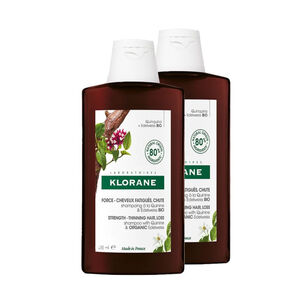 KLORANE ALLA CHININA E STELLA ALPINA BIO shampoo fortificante duo 2 x 400 ml