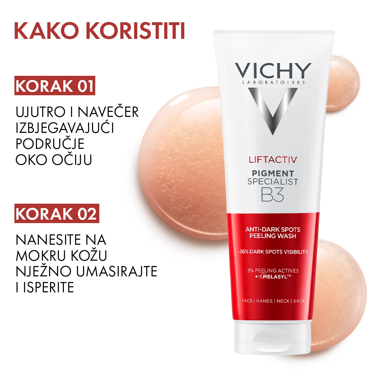 VICHY LIFTACTIV PIGMENT SPECIALIST B3 gel detergente esfoliante e antimacchia con acido glicolico 125 ml