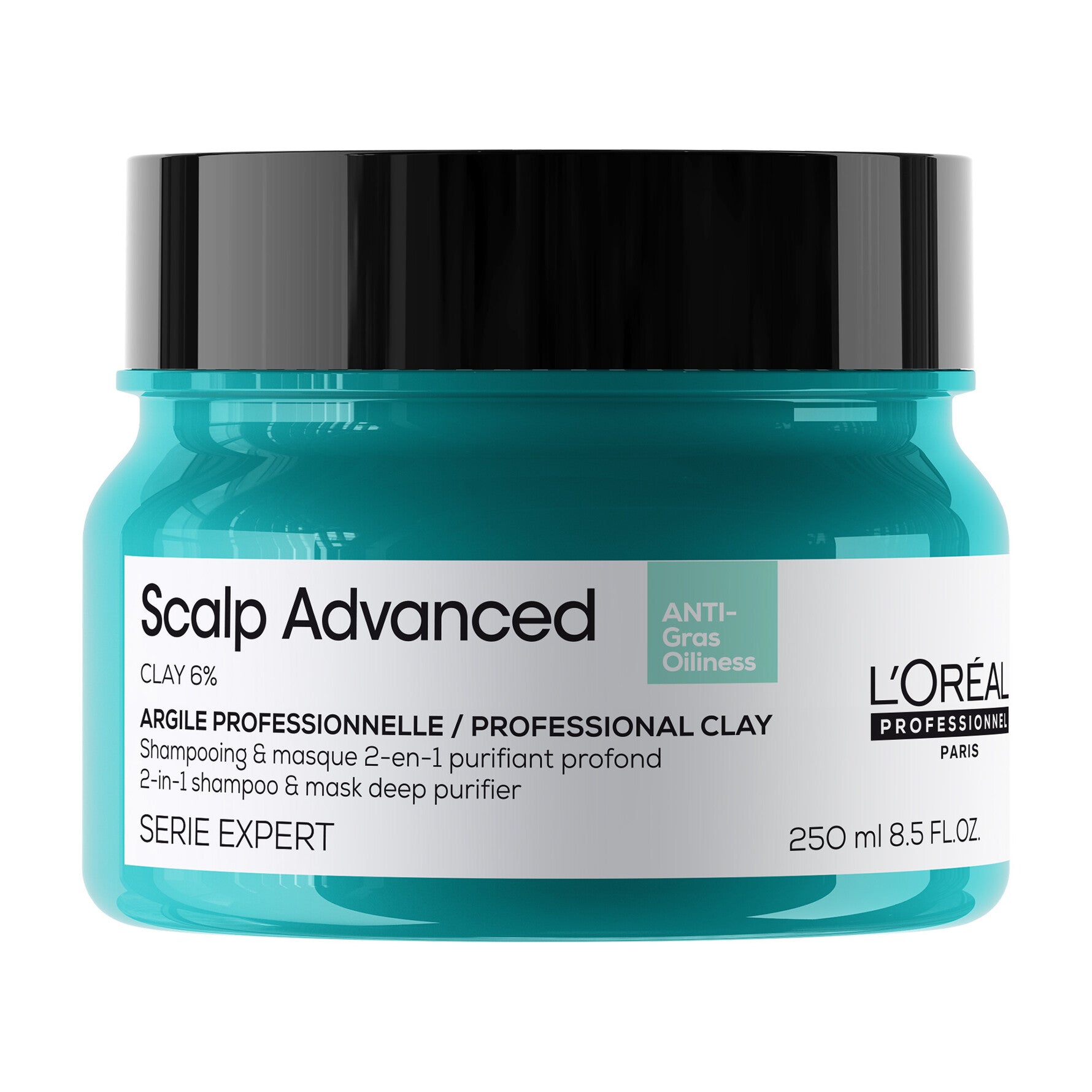 L'ORÉAL PROFESSIONNEL PARIS SCALP ADVANCED shampoo e maschera purificante 2 in 1 250 ml