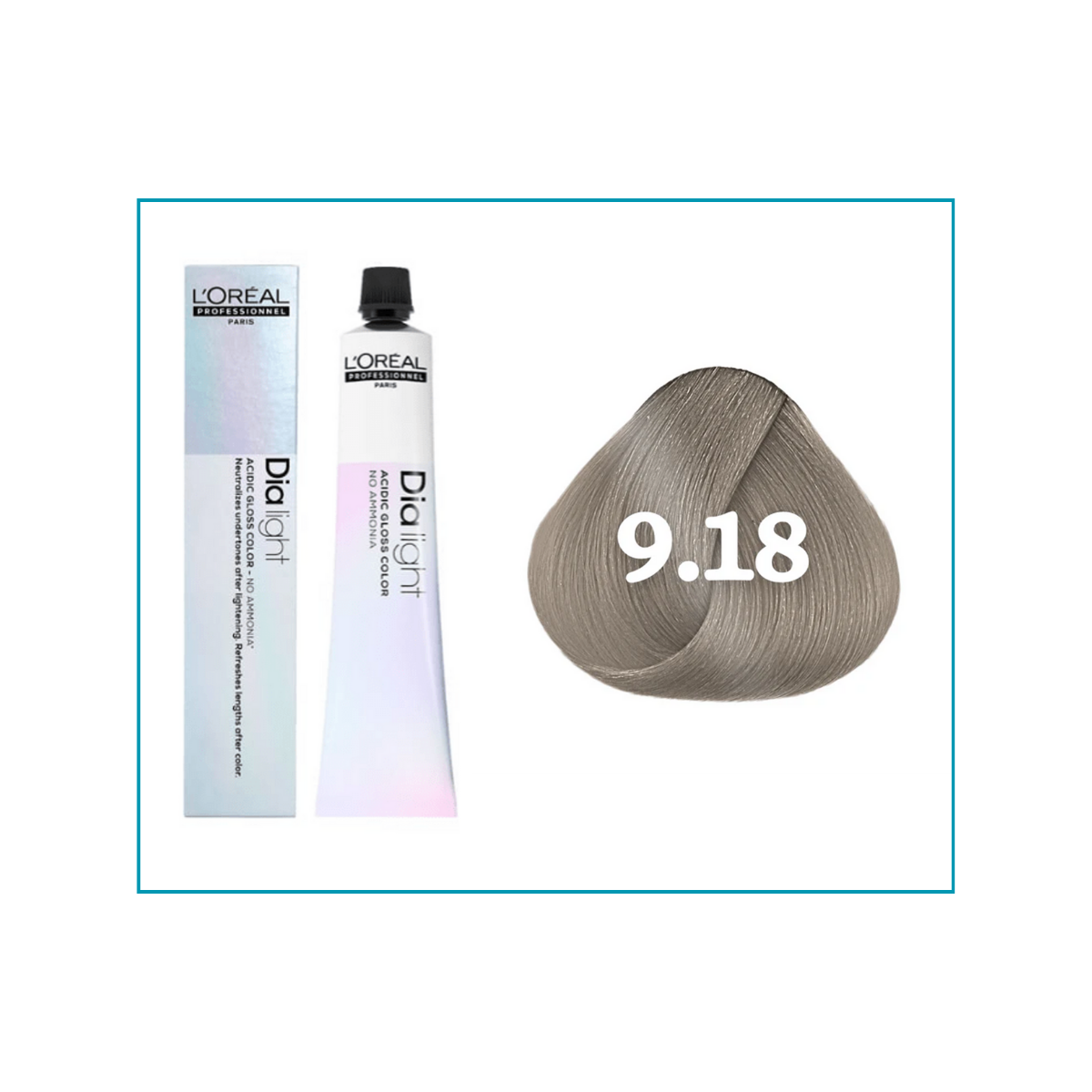 L'ORÉAL PROFESSIONNEL PARIS DIA LIGHT gel-crème acide sans ammoniaque #9,18 50 ml