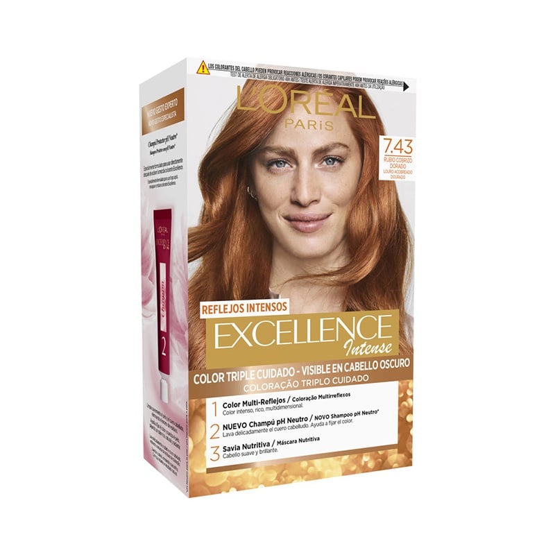 L'ORÉAL PARIS EXCELLENCE INTENSE colore per capelli #7.43 biondo rame dorato 1 pz