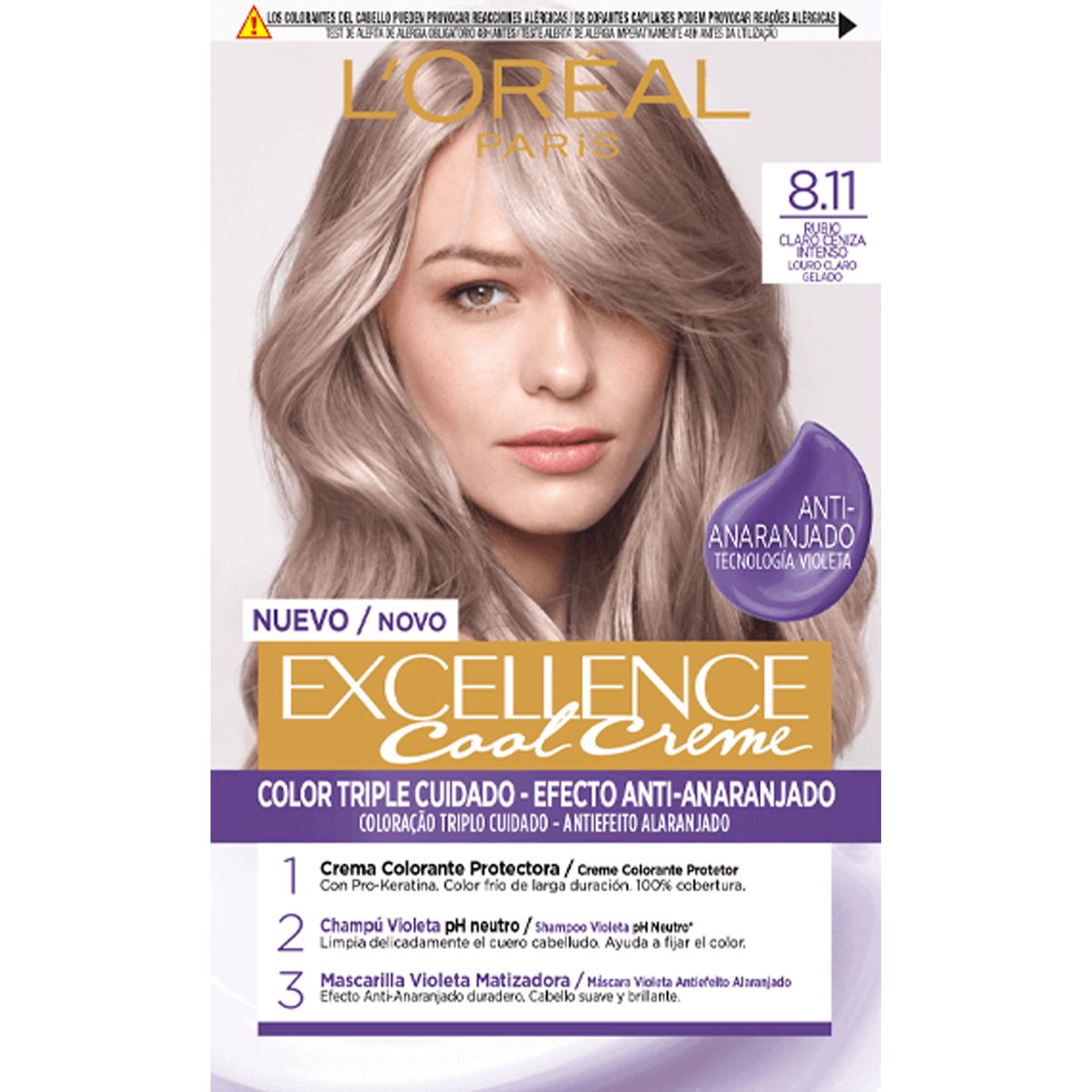 L'ORÉAL PARIS EXCELLENCE COOL dye #8.11-light ash blonde 192 ml