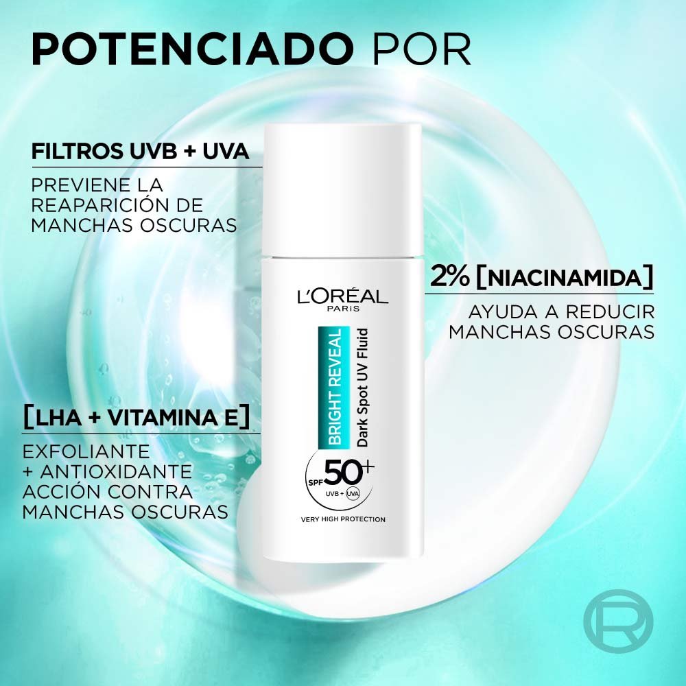 L'ORÉAL PARIS BRIGHT REVEAL NIACINAMIDE fluido anti-macchie SPF50+ 50 ml