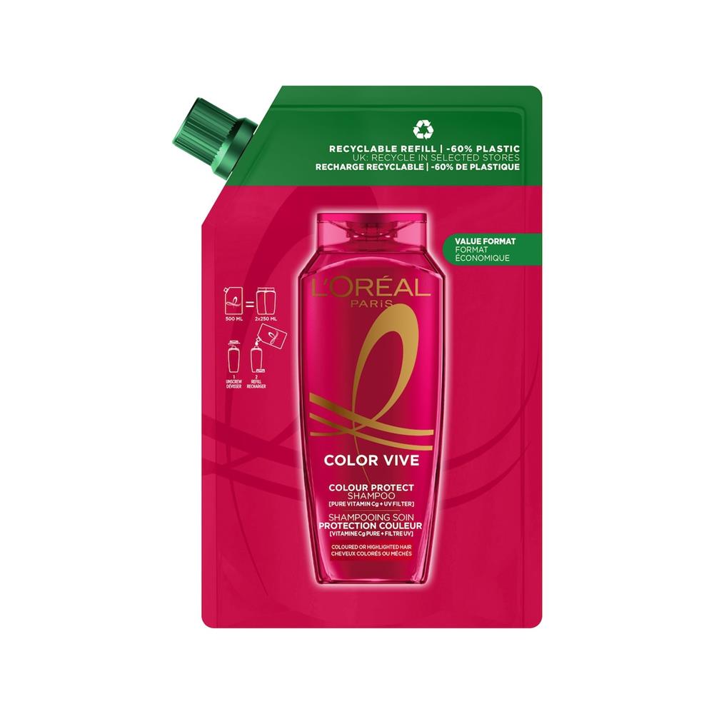 L'ORÉAL PARIS ELVIVE COLOR-VIVE shampoo protettivo ricarica eco pack 500 ml