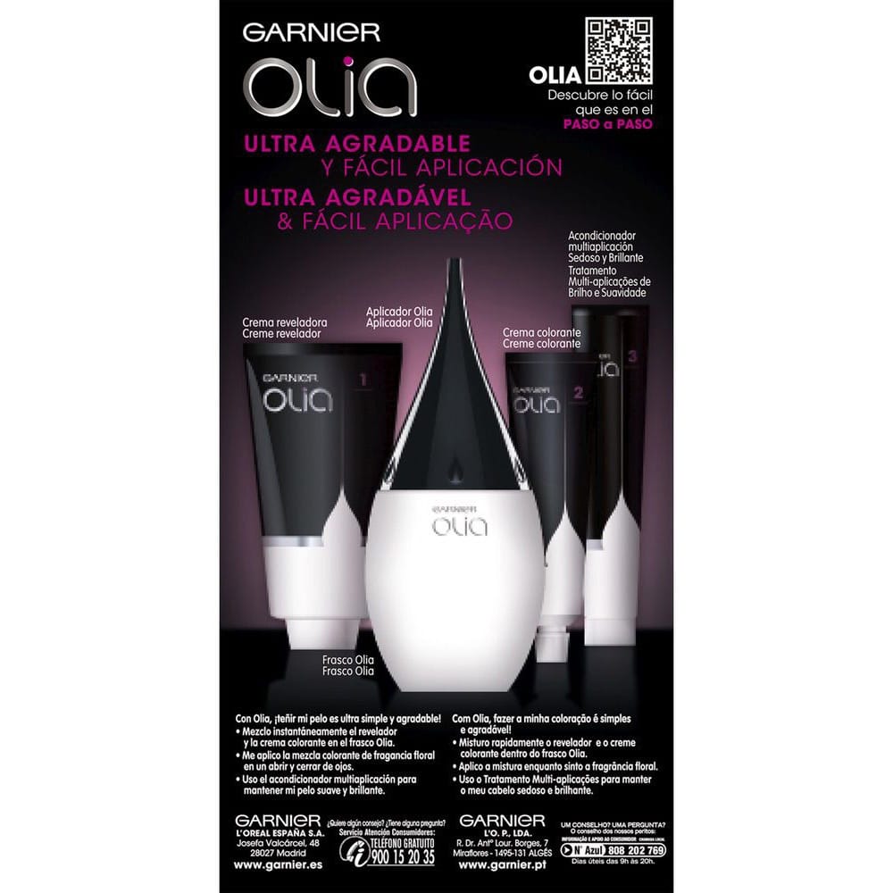 GARNIER OLIA colorazione permanente senza ammoniaca #1.0-nero 1 pz